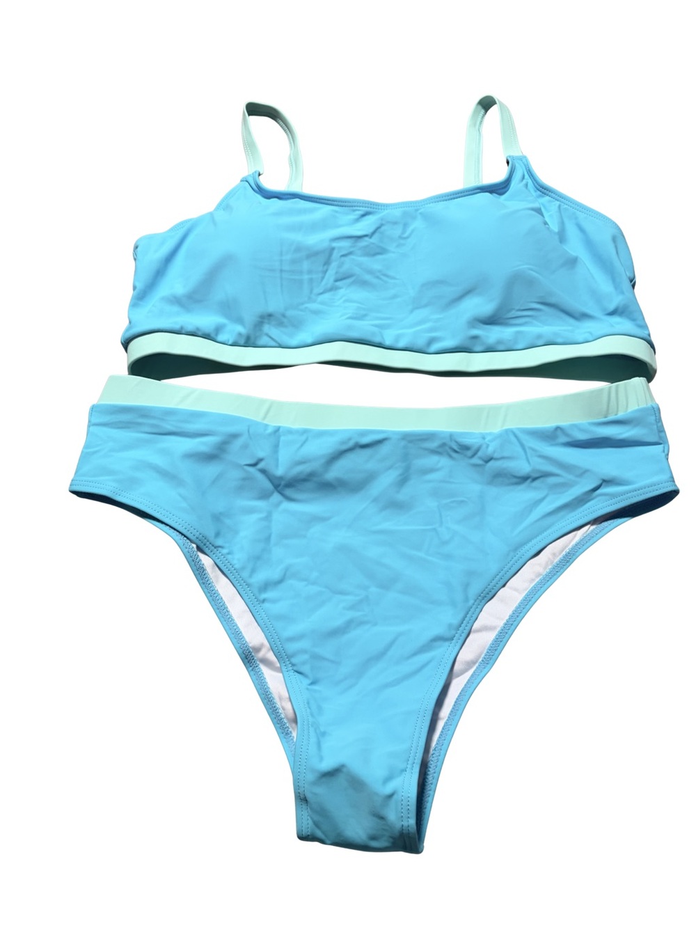 New XXL Turquoise Bikini with Contrasting Trim, Pullover Top & cheeky bottom